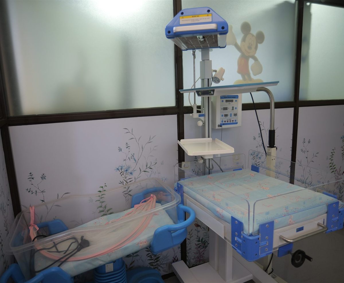 The newborn care room at Hamat Healthcare