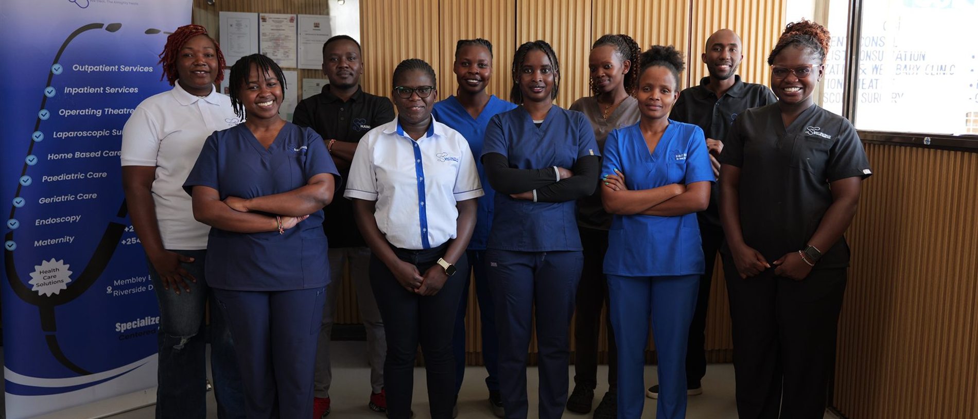 The Hamat Healthcare clinical and support team in Membley, Ruiru
