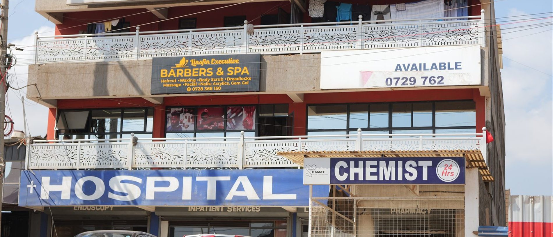 The Hamat Healthcare building on the Eastern Bypass at PCEA Membley Junction, Ruiru