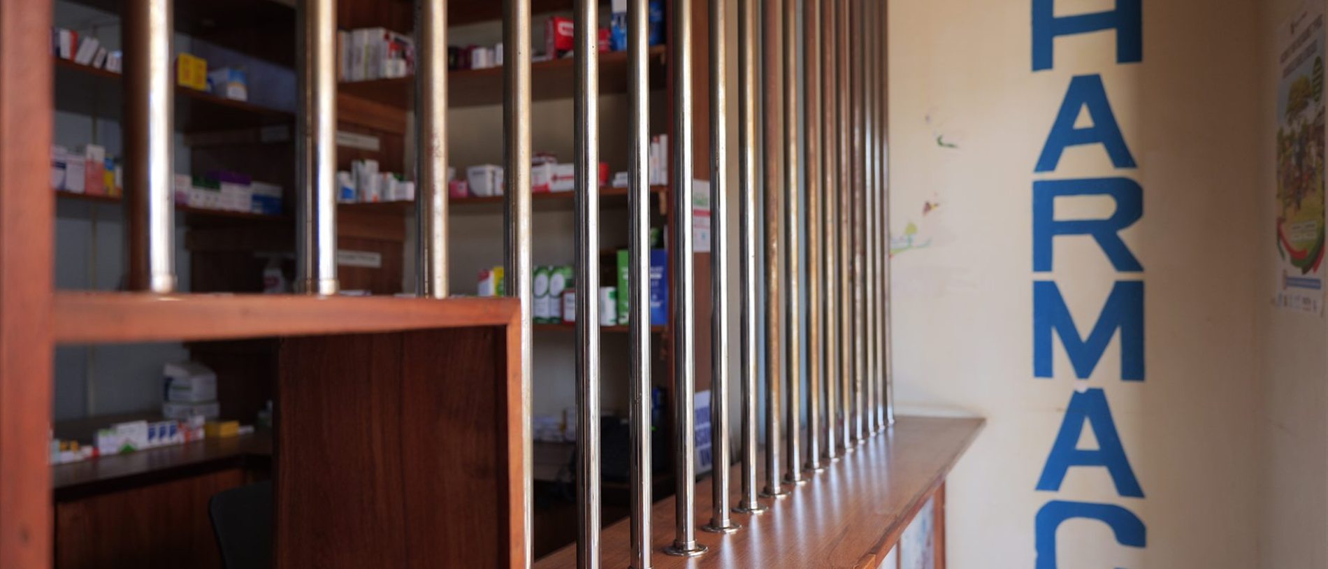 The in-house pharmacy dispensary at Hamat Healthcare, Ruiru